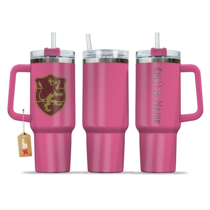 Crimson Lion Symbol Black Clover Anime Custom Stanley Quencher 40Oz Stainless Steel Tumbler With Handle