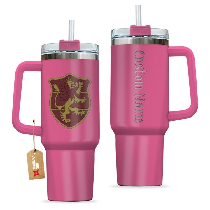 Crimson Lion Symbol Black Clover Anime Custom Stanley Quencher 40Oz Stainless Steel Tumbler With Handle - Image 2