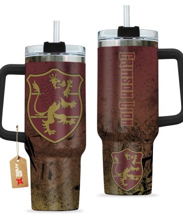 Crimson Lion Symbol Black Clover Anime Custom Stanley Quencher 40Oz Stainless Steel Tumbler With Handle