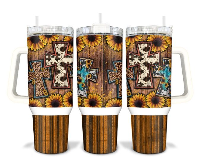 Cross Faith Custom Stanley Quencher 40Oz Stainless Steel Tumbler With Handle