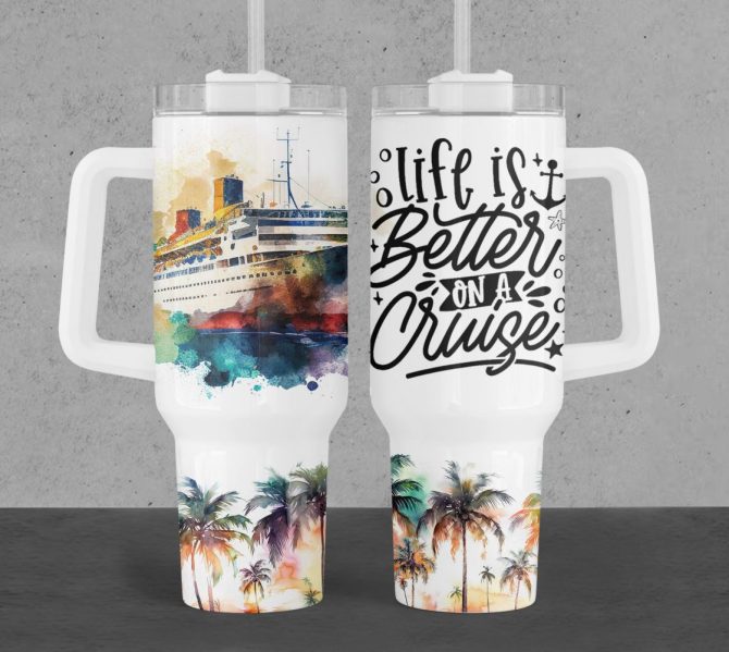 Cruise Trip Custom Stanley Quencher 40Oz Stainless Steel Tumbler With Handle - Image 2