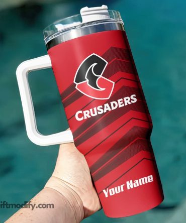 Crusaders Super Rugby Custom Stanley Quencher 40Oz Stainless Steel Tumbler With Handle
