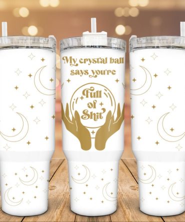 Crystal Ball Custom Stanley Quencher 40Oz Stainless Steel Tumbler With Handle