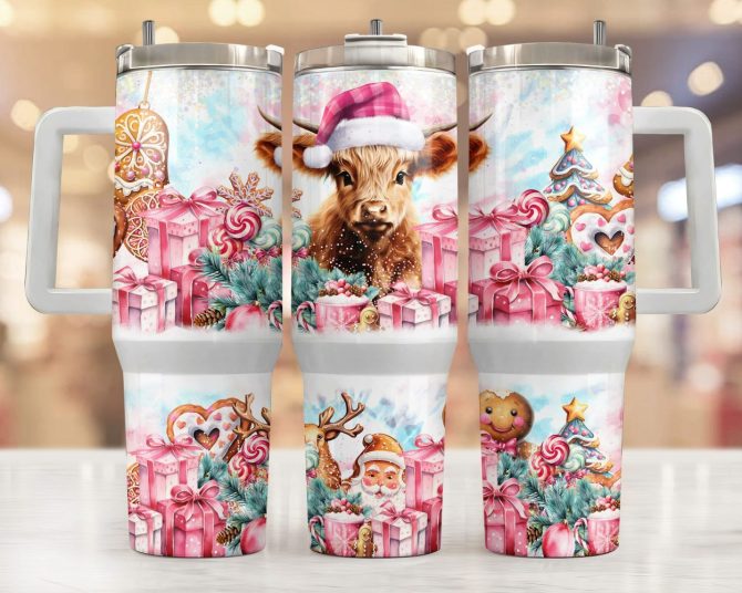 Cute Baby Cow Gifts For Lover Custom Stanley Quencher 40Oz Stainless Steel Tumbler With Handle