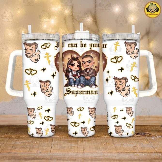 Cute Couple Valentines Gift Custom Stanley Quencher 40Oz Stainless Steel Tumbler With Handle