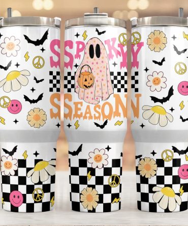 Cute Ghost Custom Stanley Quencher 40Oz Stainless Steel Tumbler With Handle