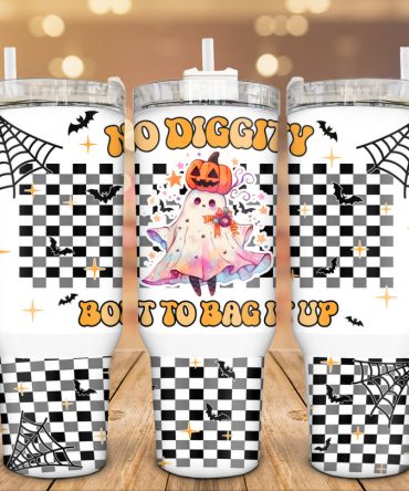 Cute Ghost Halloween Custom Stanley Quencher 40Oz Stainless Steel Tumbler With Handle