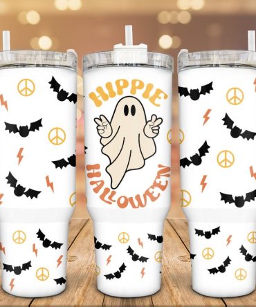 Cute Ghost Halloween Custom Stanley Quencher 40Oz Stainless Steel Tumbler With Handle