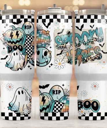 Cute Ghost Halloween Gifts Custom Stanley Quencher 40Oz Stainless Steel Tumbler With Handle