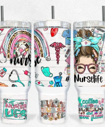 Cute Nurse Custom Stanley Quencher 40Oz Stainless Steel Tumbler With Handle