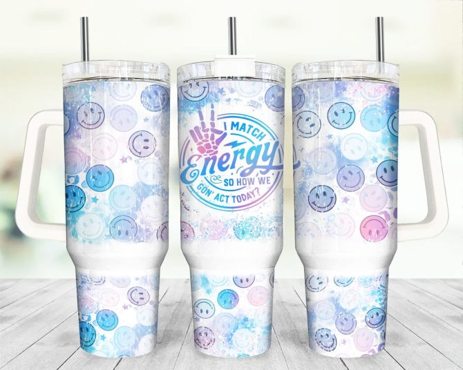 Cute Smile Custom Stanley Quencher 40Oz Stainless Steel Tumbler With Handle - Image 7