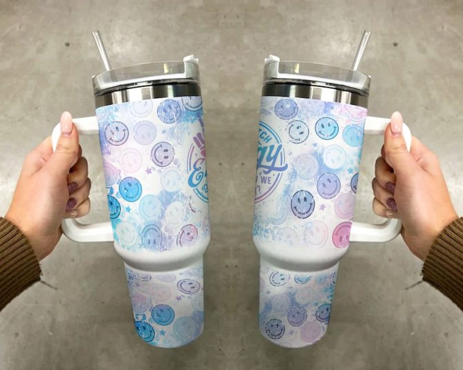 Cute Smile Custom Stanley Quencher 40Oz Stainless Steel Tumbler With Handle - Image 5