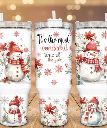 Cute Snowman Custom Stanley Quencher 40Oz Stainless Steel Tumbler With Handle