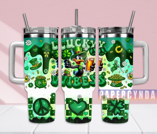 Daffy Duck Looney Tunes Custom Stanley Quencher 40Oz Stainless Steel Tumbler With Handle