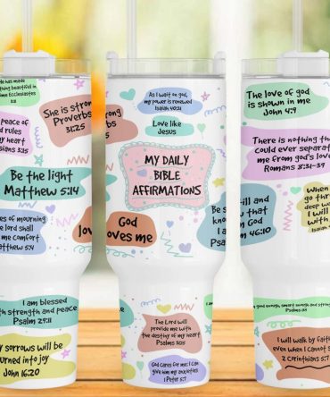 Daily Bible Affirmations Custom Stanley Quencher 40Oz Stainless Steel Tumbler With Handle