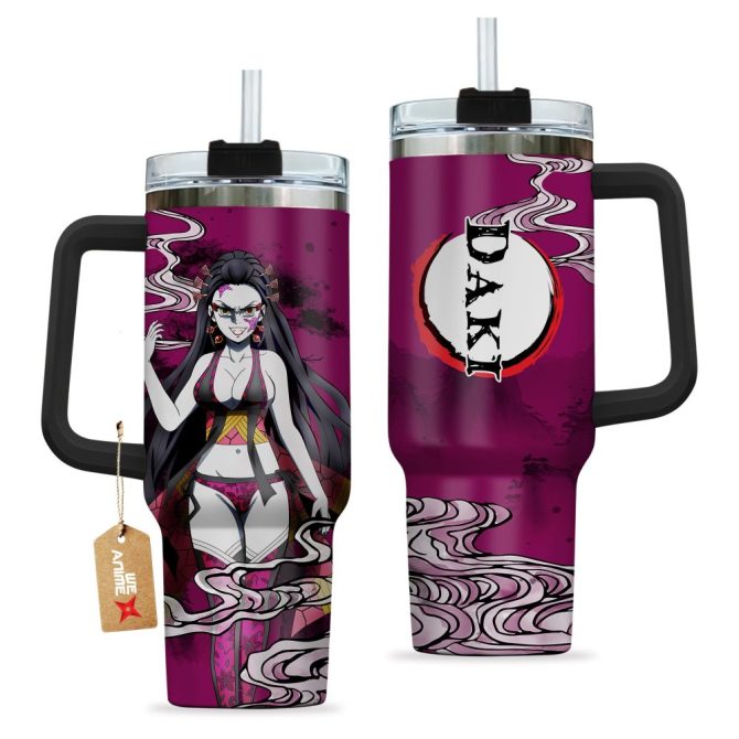 Daki Kimestu No Yaiba Anime Custom Stanley Quencher 40Oz Stainless Steel Tumbler With Handle