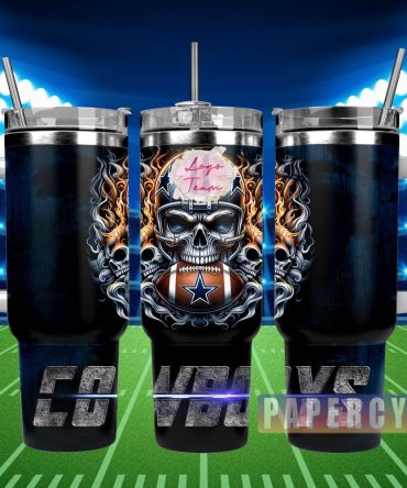 Dallas Cowboys Custom Stanley Quencher 40Oz Stainless Steel Tumbler With Handle