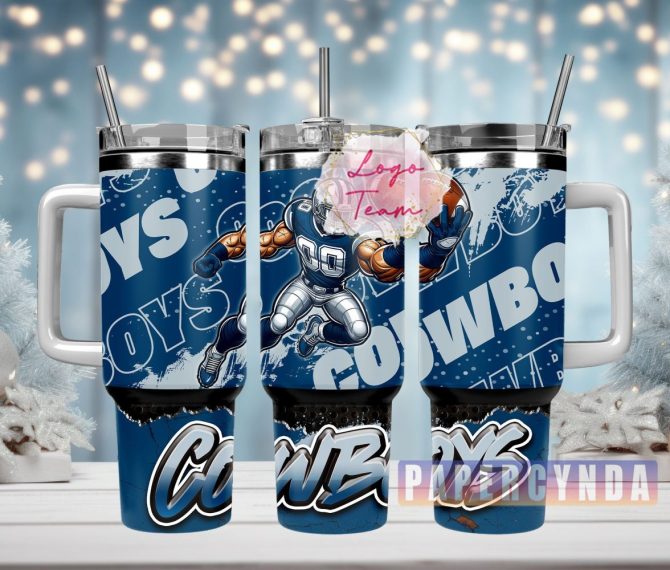 Dallas Cowboys Custom Stanley Quencher 40Oz Stainless Steel Tumbler With Handle