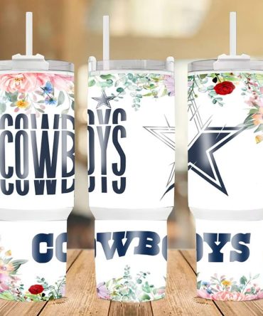 Dallas Cowboys Floral Nfl Custom Stanley Quencher 40Oz Stainless Steel