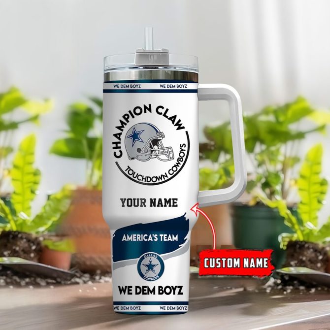 Dallas Cowboys Nfl Champion Claw Custom Stanley Quencher 40Oz Stainless Steel Tumbler With Handle - Image 2