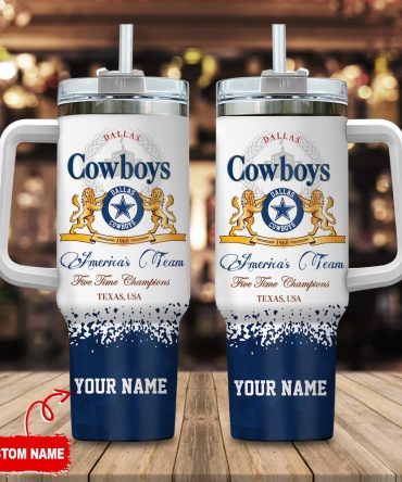 Dallas Cowboys Nfl Champions Modelo Custom Stanley Quencher 40Oz Stainless Steel Tumbler With Handle