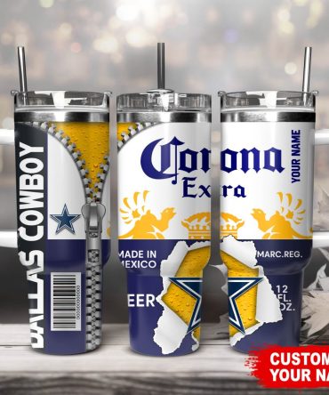 Dallas Cowboys Nfl Corona Extra Custom Stanley Quencher 40Oz Stainless Steel Tumbler With Handle