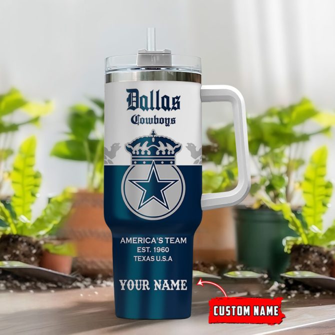 Dallas Cowboys Nfl Corona Extra Custom Stanley Quencher 40Oz Stainless Steel Tumbler With Handle - Image 2