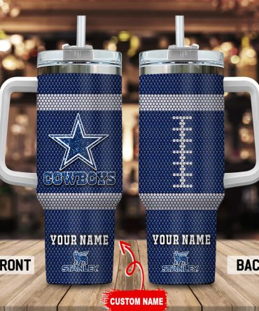 Dallas Cowboys Nfl Crystal Custom Stanley Quencher 40Oz Stainless Steel Tumbler With Handle