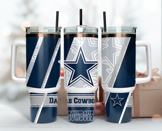Dallas Cowboys Nfl Custom Stanley Quencher 40Oz Stainless Steel Tumbler With Handle