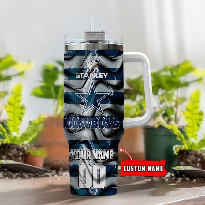 Dallas Cowboys Nfl Custom Stanley Quencher 40Oz Stainless Steel Tumbler With Handle - Image 2