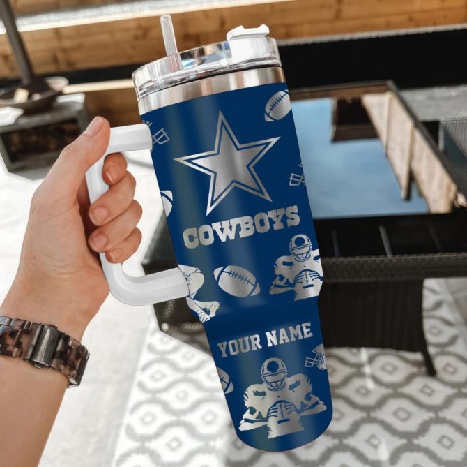 Dallas Cowboys Nfl Custom Stanley Quencher 40Oz Stainless Steel Tumbler With Handle - Image 2