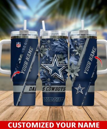 Dallas Cowboys Nfl Custom Stanley Quencher 40Oz Stainless Steel Tumbler With Handle
