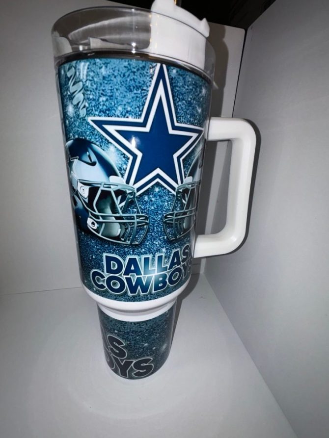 Dallas Cowboys Nfl Custom Stanley Quencher 40Oz Stainless Steel Tumbler With Handle - Image 2