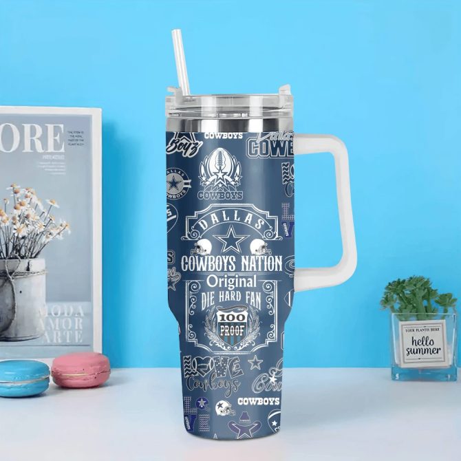 Dallas Cowboys Nfl Custom Stanley Quencher 40Oz Stainless Steel Tumbler With Handle - Image 2
