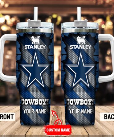 Dallas Cowboys Nfl Custom Stanley Quencher 40Oz Stainless Steel Tumbler With Handle