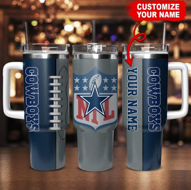 Dallas Cowboys Nfl Custom Stanley Quencher 40Oz Stainless Steel Tumbler With Handle - Image 2
