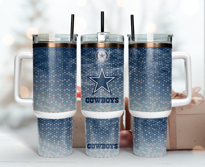 Dallas Cowboys Nfl Custom Stanley Quencher 40Oz Stainless Steel Tumbler With Handle