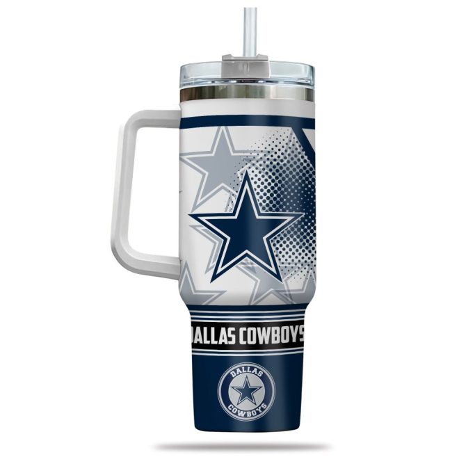 Dallas Cowboys Nfl Custom Stanley Quencher 40Oz Stainless Steel Tumbler With Handle - Image 3