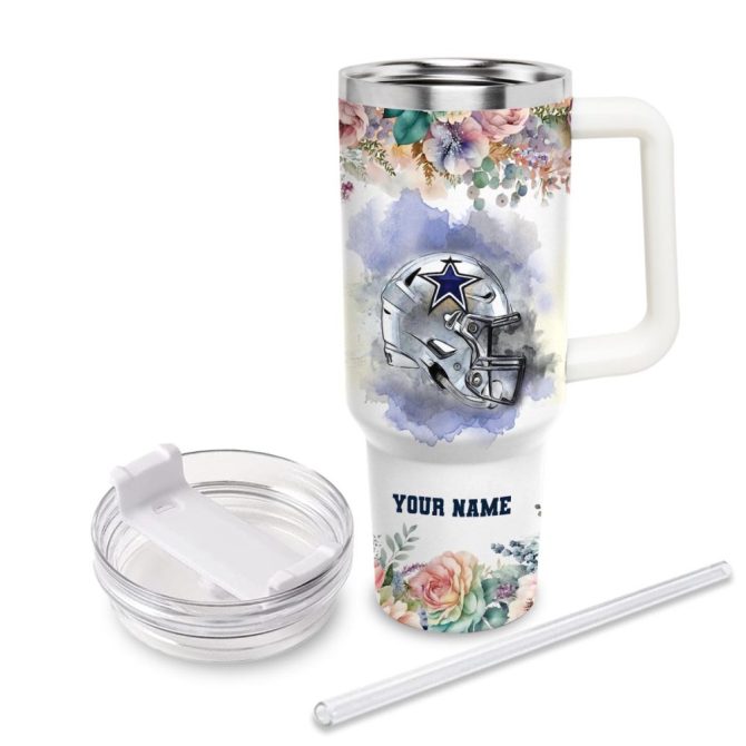 Dallas Cowboys Nfl Custom Stanley Quencher 40Oz Stainless Steel Tumbler With Handle - Image 4