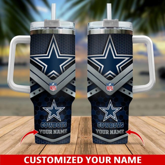 Dallas Cowboys Nfl Custom Stanley Quencher 40Oz Stainless Steel Tumbler With Handle