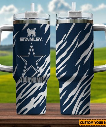 Dallas Cowboys Nfl Custom Stanley Quencher 40Oz Stainless Steel Tumbler With Handle