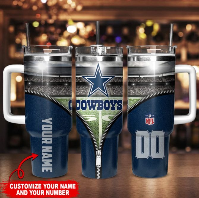 Dallas Cowboys Nfl Custom Stanley Quencher 40Oz Stainless Steel Tumbler With Handle - Image 2
