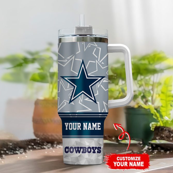 Dallas Cowboys Nfl Custom Stanley Quencher 40Oz Stainless Steel Tumbler With Handle - Image 2