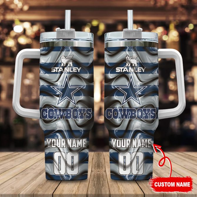Dallas Cowboys Nfl Custom Stanley Quencher 40Oz Stainless Steel Tumbler With Handle