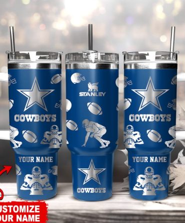 Dallas Cowboys Nfl Custom Stanley Quencher 40Oz Stainless Steel Tumbler With Handle
