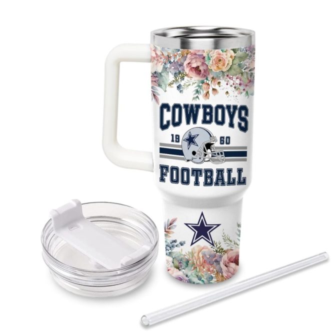 Dallas Cowboys Nfl Custom Stanley Quencher 40Oz Stainless Steel Tumbler With Handle - Image 3