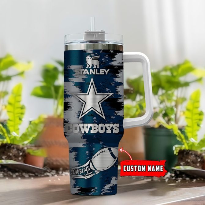 Dallas Cowboys Nfl Custom Stanley Quencher 40Oz Stainless Steel Tumbler With Handle - Image 2