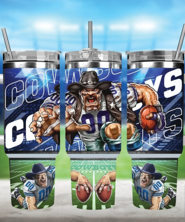 Dallas Cowboys Nfl Mascot Custom Stanley Quencher 40Oz Stainless Steel Tumbler With Handle