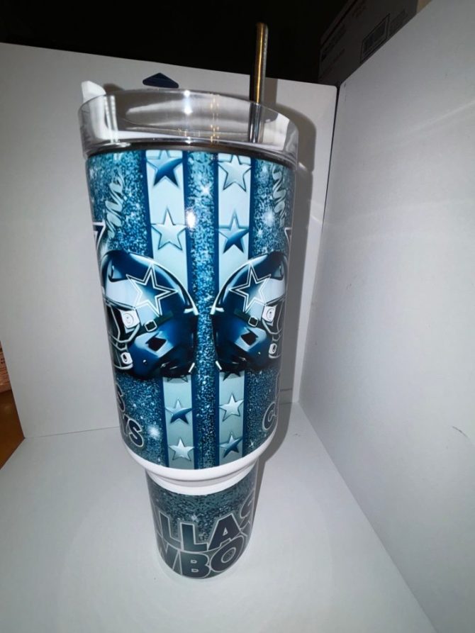 Dallas Cowboys Nfl Custom Stanley Quencher 40Oz Stainless Steel Tumbler With Handle - Image 3