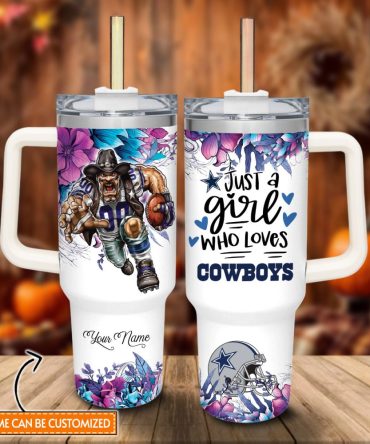 Dallas Cowboys Nfl Custom Stanley Quencher 40Oz Stainless Steel Tumbler With Handle